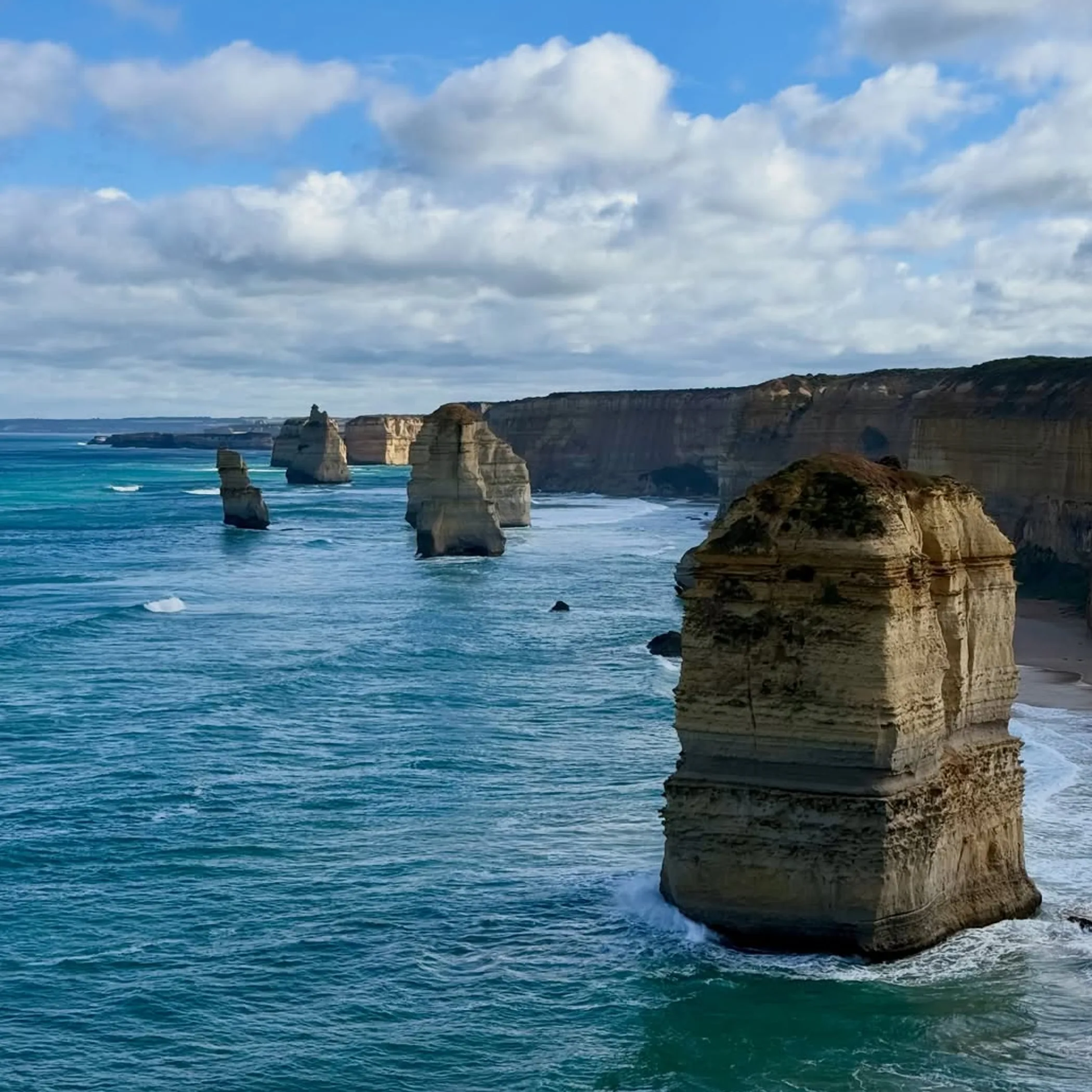 limestone rock formations along coast