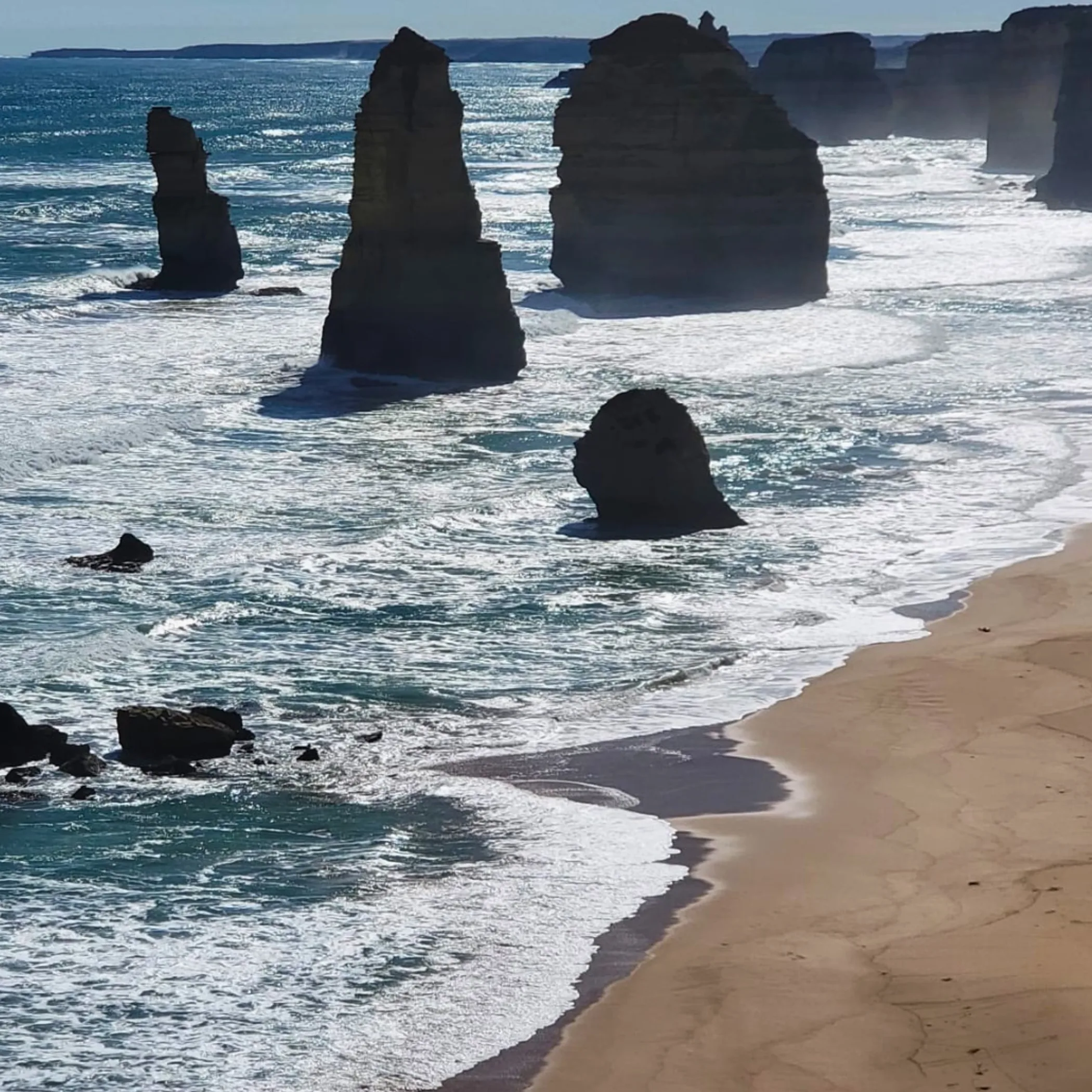 coastal rock formations along ocean road