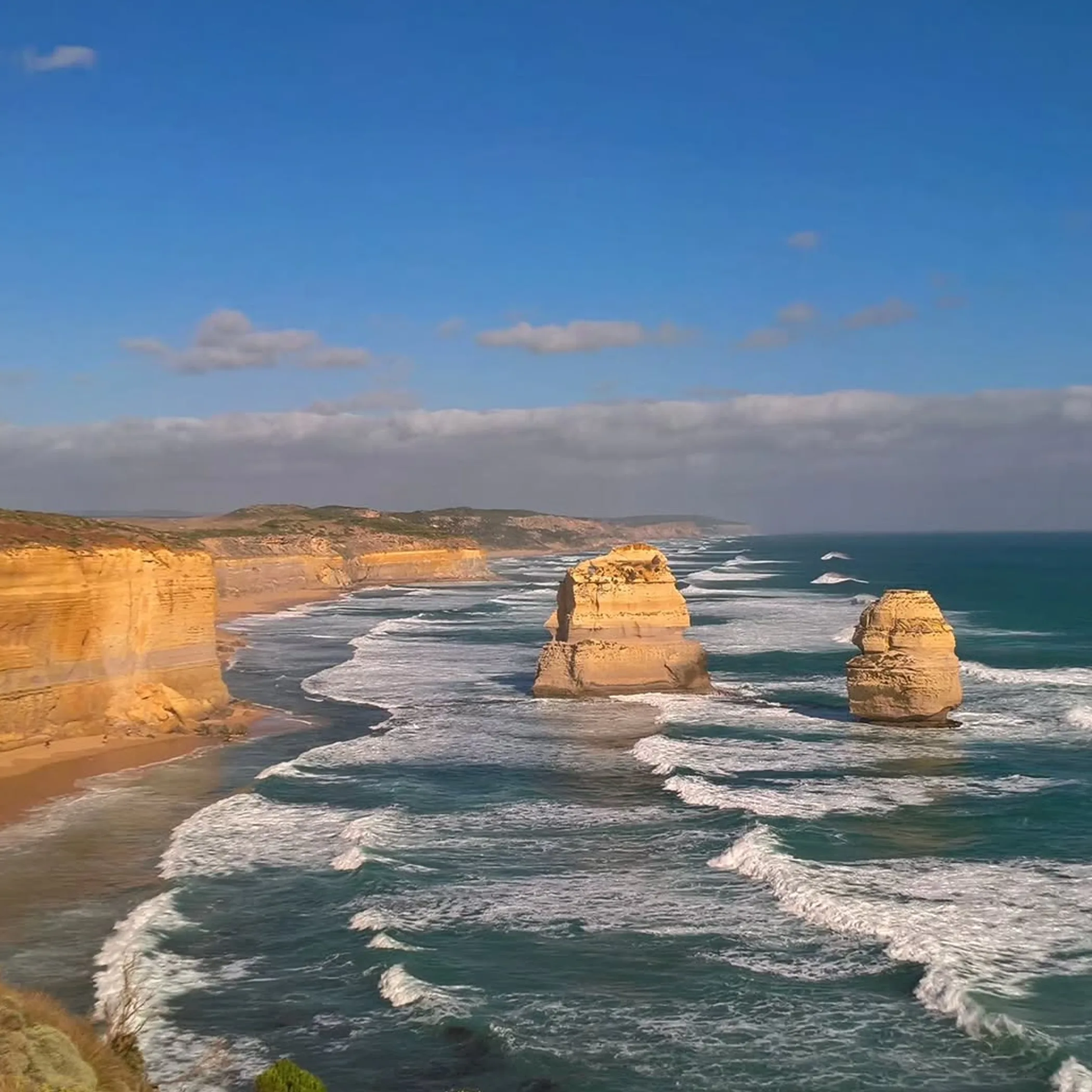 limestone rock formations along coast