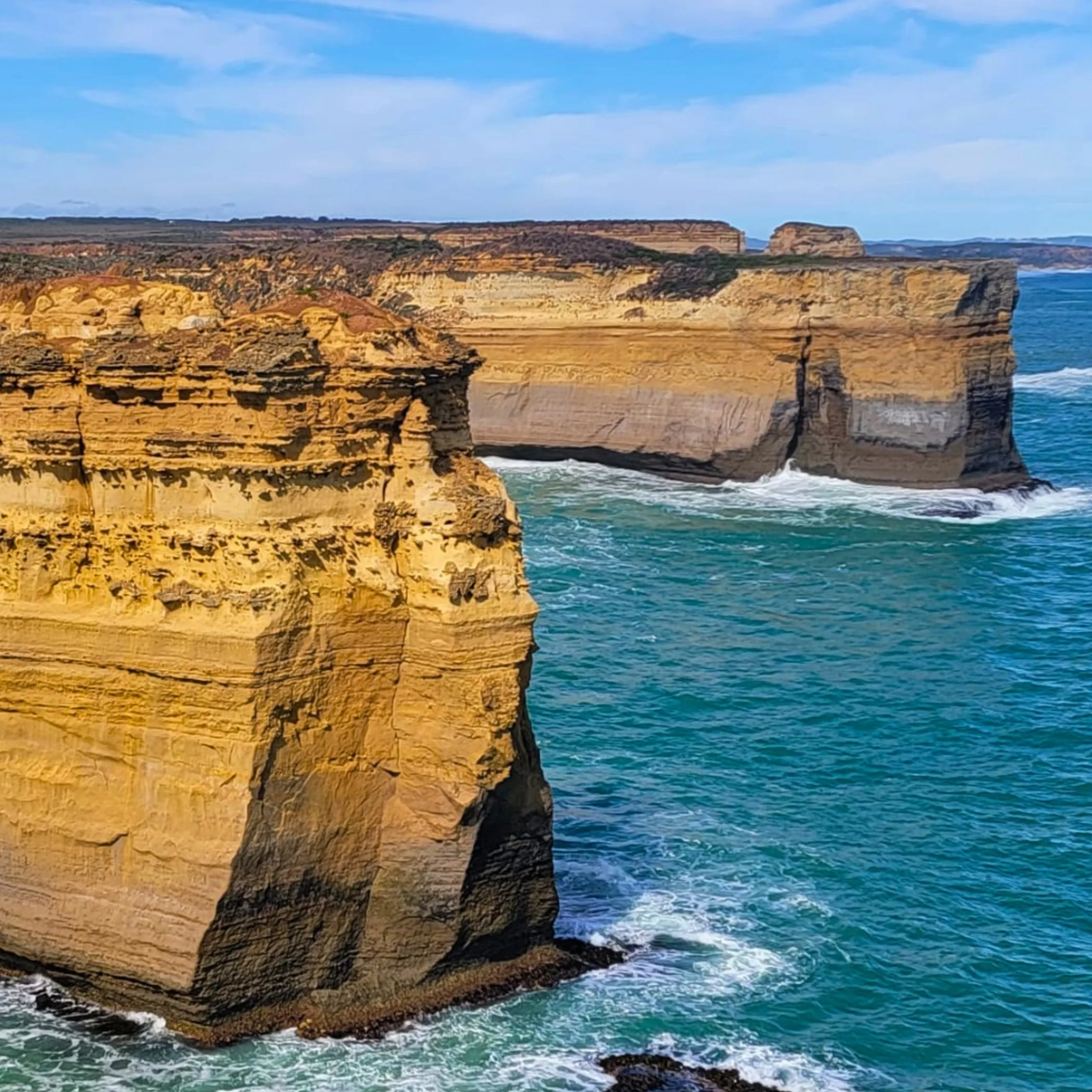 coastal rock formations along ocean shoreline
